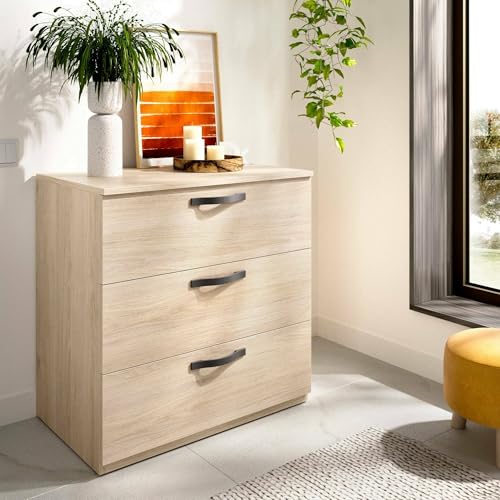 Dmora - Kommode Peres, Kommode für Schlafzimmer, Kommode mit 3 Schubladen, 70x45h72 cm, Eiche Dmora - Kommode Peres, Kommode für Schlafzimmer, Kommode mit 3 Schubladen, 70x45h72 cm, Eiche von Dmora