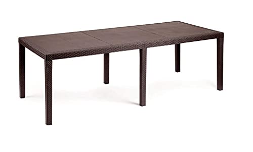 Dmora Rechteckiger ausziehbarer Gartentisch, Made in Italy, Farbe braun, Maße 150 x 72 x 90 cm (ausziehbar bis 220 cm) von Dmora