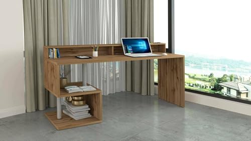 Dmora - Schreibtisch Serafino, linearer Schreibtisch mit Ablagefächern, Mehrzweck-Büroschreibtisch mit Platte, 180x60h93 cm, Eiche Dmora - Schreibtisch Serafino, linearer Schreibtisch mit Ablagefächern, Mehrzweck-Büroschreibtisch mit Platte, 180x60h93 cm, Eiche von Dmora