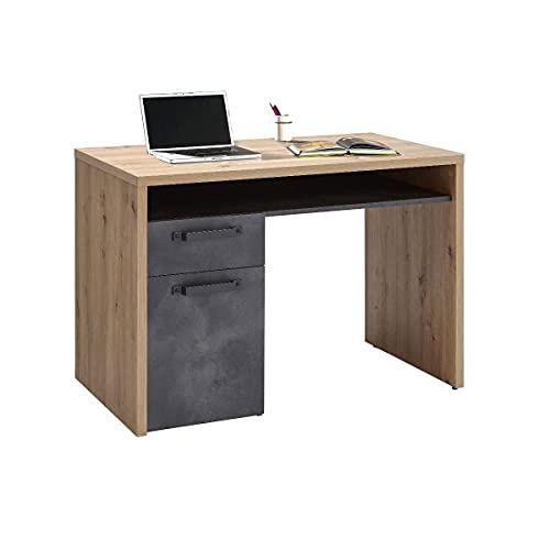 Dmora Schreibtisch im Industriestil für Büro und Arbeitszimmer, Computertisch, Schreibtisch zum Arbeiten, Made in Italy, 110x60h76 cm, Farbe Eiche und Anthrazit Dmora Schreibtisch im Industriestil für Büro und Arbeitszimmer, Computertisch, Schreibtisch zum Arbeiten, Made in Italy, 110x60h76 cm, Farbe Eiche und Anthrazit von Dmora