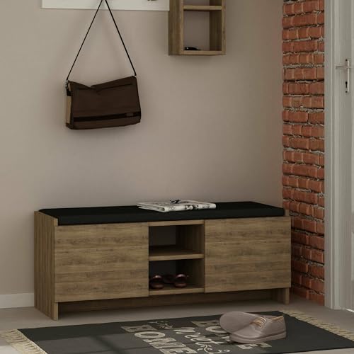 Dmora - Schuhschrank Algedi, Schuhregal, Mehrzweck-Eingangsgarderobe, Möbel für Schuhe, 110x37h43 cm, Eiche von Dmora
