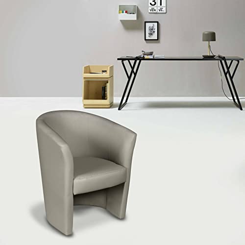 Dmora Sessel mit Bezug aus Kunstleder, grau, 65 x 78 x 60 cm von Dmora