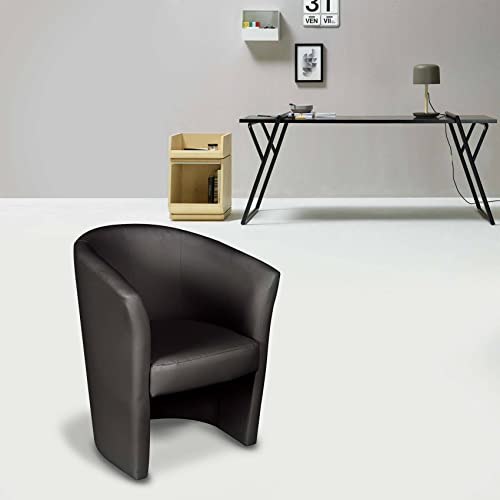 Dmora Sessel mit Bezug aus Kunstleder, schwarz, 65 x 78 x 60 cm, Nera von Dmora