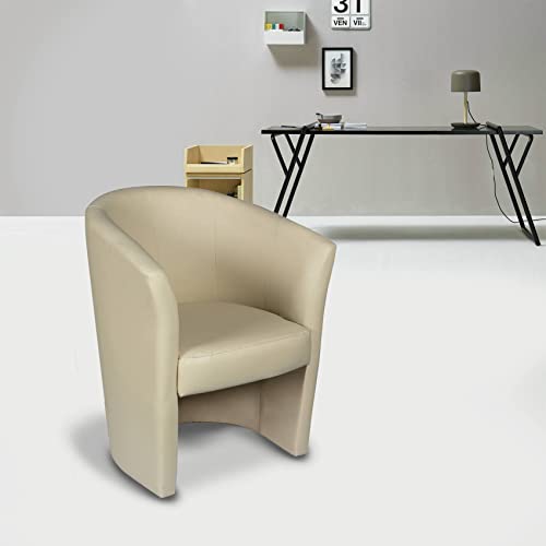 Dmora Sessel mit Kunstlederbezug, Beige, 65 x 78 x 60 cm von Dmora