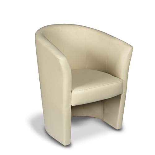 Dmora - Sessel mit Kunstlederbezug, Farbe Beige, Maße 65 x 78 x 60 cm von Dmora