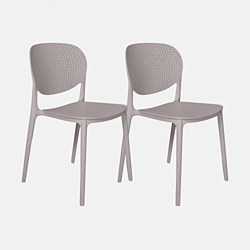 Dmora Set aus 2 modernen stapelbaren Stühlen aus Metall und Polypropylen, für Esszimmer, Küche oder Wohnzimmer, 46x51h82 cm, Sitzhöhe 47 cm, Farbe Weiß von Dmora