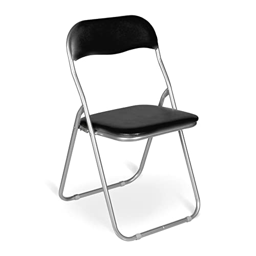 Dmora - Stuhl Tarragona, Set aus vier Klappstühlen, platzsparender Besprechungssitz, Wartezimmersessel, 43x47x78 cm, Schwarz von Dmora