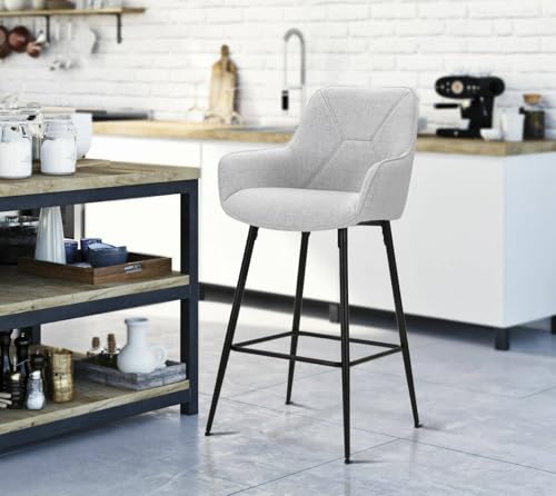 Dmora - Set mit 2 Bobbio Hocker, Verstellbarer Sitz, Barhocker, Hochstuhl, 55x55 h109 cm, Schwarz und Grau von Dmora
