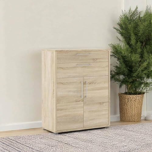 Dmora - Kommode Jemima, Wohnzimmerbuffet, Wohnzimmer-Sideboard, Moderne Küchen-Speisekammer, 89x40 h113 cm, Eiche Dmora - Kommode Jemima, Wohnzimmerbuffet, Wohnzimmer-Sideboard, Moderne Küchen-Speisekammer, 89x40 h113 cm, Eiche von Dmora