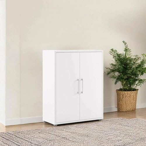 Dmora - Kommode Leocadie, Wohnzimmerbuffet, Wohnzimmer-Sideboard, Moderne Küchen-Speisekammer, 89x40 h113 cm, Weiß Dmora - Kommode Leocadie, Wohnzimmerbuffet, Wohnzimmer-Sideboard, Moderne Küchen-Speisekammer, 89x40 h113 cm, Weiß von Dmora