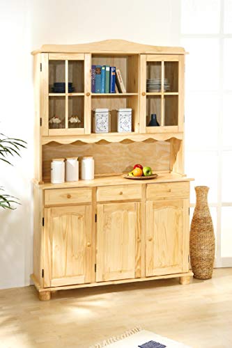 Dmora Sideboard mit drei Türen und drei Schubladen, Farbe Eiche hell, 130 x 198 x 32 cm Dmora Sideboard mit drei Türen und drei Schubladen, Farbe Eiche hell, 130 x 198 x 32 cm von Dmora