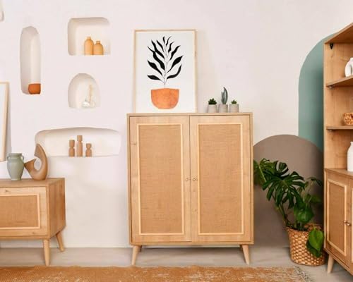 Dmora Sideboard Solaris, Wohnzimmerbuffet, Anrichte für die Küche, 90 x 40 x 110 cm, Eiche Dmora Sideboard Solaris, Wohnzimmerbuffet, Anrichte für die Küche, 90 x 40 x 110 cm, Eiche von Dmora