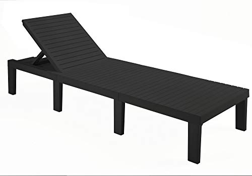 Dmora - Sonnenliege Caserta, Verstellbarer Gartenliegestuhl, Außenbett, 100% Made in Italy, Cm 195x65h78, Anthrazit von Dmora