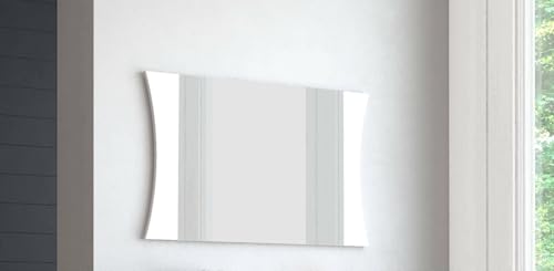 Dmora - Spiegel Diego, Badezimmerspiegel, 100 % Made in Italy, 110 x 2 x 60 cm, glänzend weiß von Dmora