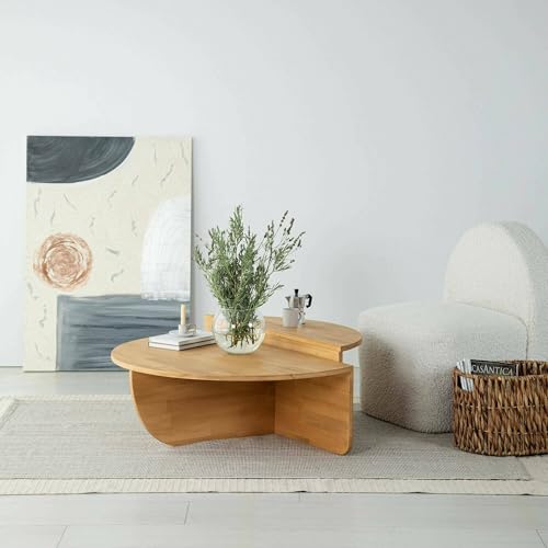 Dmora - Wohnzimmertisch Canopus, Niedriger Wohnzimmertisch, Kaffeeregal, Couchtisch für Sofa, 90x60h35 cm, Eiche Dmora - Wohnzimmertisch Canopus, Niedriger Wohnzimmertisch, Kaffeeregal, Couchtisch für Sofa, 90x60h35 cm, Eiche von Dmora