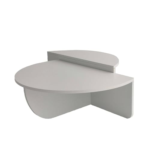 Dmora - Wohnzimmertisch Canopus, Niedriger Wohnzimmertisch, Kaffeeregal, Couchtisch für Sofa, 90x90h35 cm, Weiß von Dmora