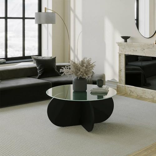 Dmora - Wohnzimmertisch Gliese, Niedriger Wohnzimmertisch, Kaffeeregal, Couchtisch für Sofa, 75x75h35 cm, Schwarz Dmora - Wohnzimmertisch Gliese, Niedriger Wohnzimmertisch, Kaffeeregal, Couchtisch für Sofa, 75x75h35 cm, Schwarz von Dmora