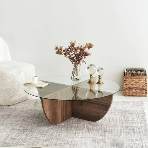 Dmora - Wohnzimmertisch Phoebe, Niedriger Wohnzimmertisch, Kaffeeregal, Couchtisch für Sofa, 90x90h30 cm, Nussbaum Dmora - Wohnzimmertisch Phoebe, Niedriger Wohnzimmertisch, Kaffeeregal, Couchtisch für Sofa, 90x90h30 cm, Nussbaum von Dmora