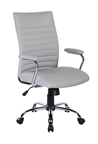 Dmora Wollongong, Chefsessel mit Armlehnen, ergonomischer Bürostuhl, 57 x 59 x 100/109, Grau von Dmora