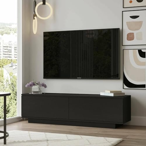 Dmora Zaur, Sideboard für Wohnzimmer, niedriger Schrank für Fernseher, Wandbasis, 140 x 36 x 38 cm, Schwarz Dmora Zaur, Sideboard für Wohnzimmer, niedriger Schrank für Fernseher, Wandbasis, 140 x 36 x 38 cm, Schwarz von Dmora