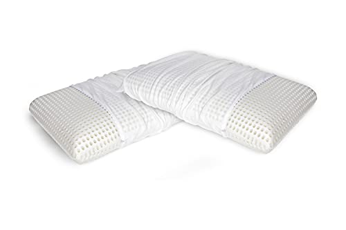Talamo Italia 2er-Set Kissen für das Bett, 100% Made in Italy, Abnehmbares "Seifen"-Kissen aus perforiertem Memory-Schaum, hypoallergen und atmungsaktiv, 70x40xh16 cm Talamo Italia 2er-Set Kissen für das Bett, 100% Made in Italy, Abnehmbares "Seifen"-Kissen aus perforiertem Memory-Schaum, hypoallergen und atmungsaktiv, 70x40xh16 cm von Dmora