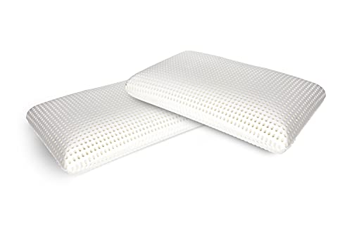 Talamo Italia 2er-Set Kissen für das Bett, 100% Made in Italy, Ergonomisches "Seifen"-Kissen aus perforiertem Memory-Schaum, hypoallergen und atmungsaktiv, 70x40xh16 cm von Talamo Italia