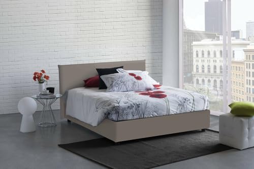Talamo Italia - Doppelbett Bella, Bettkasten aus Öko-Leder, Öffnung vorne, inklusive Matratze 140 x 200 cm, 100 % Made in Italy, taubenGrau Talamo Italia - Doppelbett Bella, Bettkasten aus Öko-Leder, Öffnung vorne, inklusive Matratze 140 x 200 cm, 100 % Made in Italy, taubenGrau von Talamo Italia