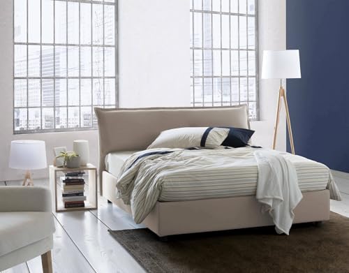 Talamo Italia - Clorinda Doppelbett, Bettkasten mit abnehmbarem Bezug, gepolstertem Kopfteil und Bettkastenrahmen, 100 % Made in Italy, inklusive Matratze 160 x 200 cm, taubengrau Talamo Italia - Clorinda Doppelbett, Bettkasten mit abnehmbarem Bezug, gepolstertem Kopfteil und Bettkastenrahmen, 100 % Made in Italy, inklusive Matratze 160 x 200 cm, taubengrau von Dmora