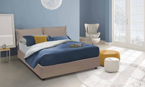 Talamo Italia - Doppelbett Lucrezia, Stauraumbett aus Öko-Leder, Öffnung vorne, geeignet für Matratze 140x200 cm, 100 % Made in Italy, taubenGrau Talamo Italia - Doppelbett Lucrezia, Stauraumbett aus Öko-Leder, Öffnung vorne, geeignet für Matratze 140x200 cm, 100 % Made in Italy, taubenGrau von Dmora