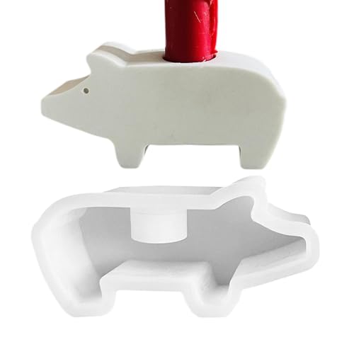 1 Stück 11,5x6cm Kerzenhalter Schweinchen Form - Schweinchen Silikonform Kerzenhalter, Schweinchen Kerzenhalter Form Aus Harz, Kerzenform Aus Silikon Piggy, Stumpenkerzenhalterform In Tierform von Dmuzsoih