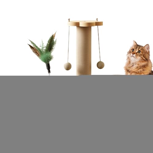 Dmuzsoih 40x25x25cm Sisal Katzenkratzbaum Katzenkratzbaum Multifunktionaler Kratzbaum 4 in 1 Kätzchen Kratzbaum Sisal mit baumelnden Ball Interaktive Ballbahn zum Spielen von Dmuzsoih