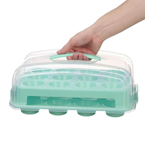 Dmuzsoih Cupcake Transportbehälter 24 Stück,Cupcake Aufbewahrungsbox Mit Deckel Für 24 Stück | Wiederverwendbare Lebensmittelbox zum Transport von Backwaren, Kuchen, Muffins, Keksen für Zuhause, von Dmuzsoih