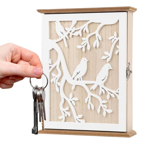 Dmuzsoih Schlüsselbox Zur Aufbewahrung | Vintage Gravur Organizer Deko Für Zuhause | Dekorative Schlüssel Aufbewahrung Aus Holz | Für Schmuck Kleinteile Einzug Geschenk Flur Haustür von Dmuzsoih