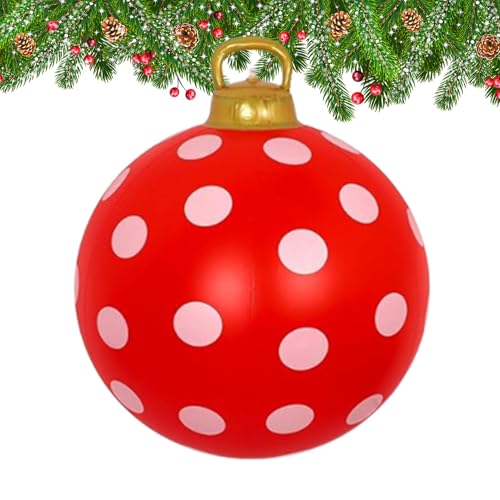 Dmuzsoih Weihnachtskugeln | 61 cm Große Aufblasbare Weihnachtskugeln | Festliche Deko Rot Weiße Deko für Party Innenbereich Winterlichen Vorgarten Garten Außenbereich | Partyweihnachtsschmuck von Dmuzsoih