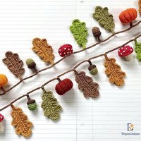 Gehäkelte Eichel-Girlande - Handgemachter Herbst-Herbst-Dekor Für Thanksgiving, Kamin-Mantel, Ernte-Haus-Wandbehang-Dekoration Gehäkelte Eichel-Girlande - Handgemachter Herbst-Herbst-Dekor Für Thanksgiving, Kamin-Mantel, Ernte-Haus-Wandbehang-Dekoration von DmytroCreations