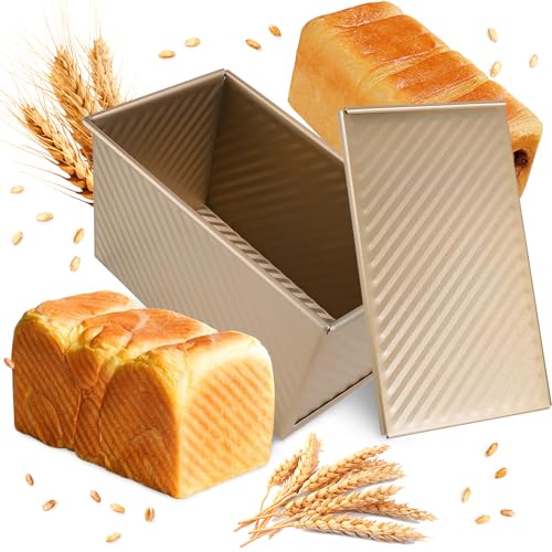Dncvb Toastbrot Backform 450g Teig Antihaft Brotbackform mit Deckel, Backform Kastenform extra hoch bis 260 °C Brotbackform Kasten mit Belüftungslöchern ideal zum Backen, Kochen, Grillen von Dncvb