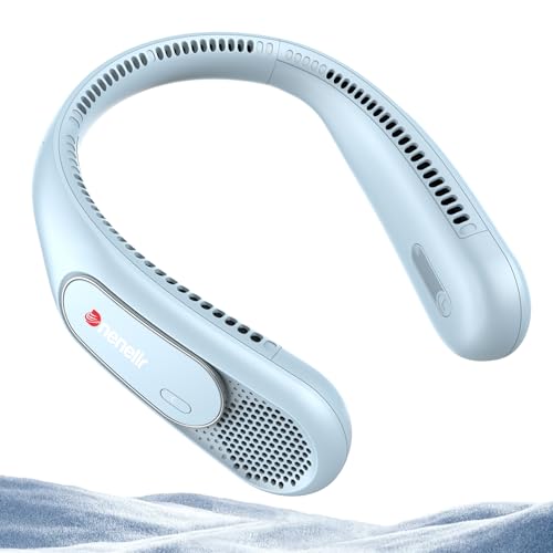 Dnenellr Nackenventilator, Hals Ventilator 6000mAh Akku, USB Tragbarer Ventilator Hals Hängend mit 3 Geschwindigkeiten, Freihändiger Nacken Ventilator für Männer, Frauen, Drinnen, Reisen, Draußen von Dnenellr