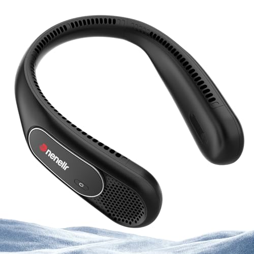 Dnenellr Nackenventilator, Ventilator Hals Hängend 6000mAh Akku, Tragbarer Hals Ventilator USB mit 3 Geschwindigkeiten, Freihändiger Nacken Ventilator für Drinnen, Reisen, Draußen von Dnenellr