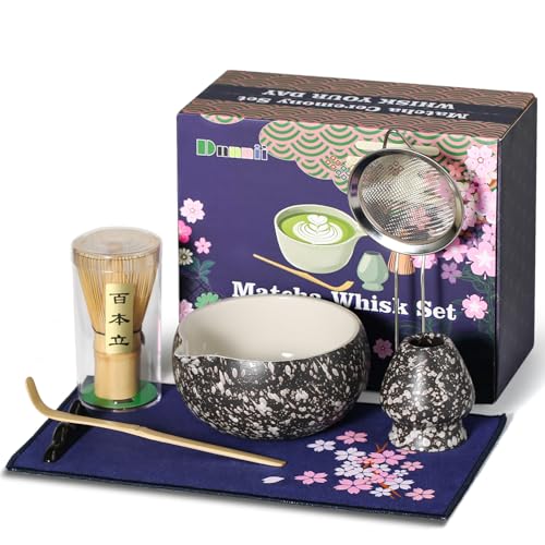 Dnnnii Matcha-Schneebesen-Set, 7-teiliges Keramik-Matcha-Set mit Matcha-Schüssel, Schneebesen und Halter, Bambusschaufel, Schaufelablage, Sieb und Geschirrtuch – Matcha-Liebhaber, Geschenk für Familie Dnnnii Matcha-Schneebesen-Set, 7-teiliges Keramik-Matcha-Set mit Matcha-Schüssel, Schneebesen und Halter, Bambusschaufel, Schaufelablage, Sieb und Geschirrtuch – Matcha-Liebhaber, Geschenk für Familie von Dnnnii