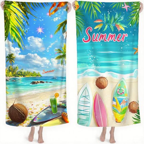 Strandtuch XXL, Microfaser Handtuch Groß 80x180 cm Stranddecke Sandfrei Schnelltrocknen Badetuch Sporthandtuch für Damen Herren Reise Urlaub Sauna Summer Strand Must Haves 2 Pack Surfbrett S-773 Strandtuch XXL, Microfaser Handtuch Groß 80x180 cm Stranddecke Sandfrei Schnelltrocknen Badetuch Sporthandtuch für Damen Herren Reise Urlaub Sauna Summer Strand Must Haves 2 Pack Surfbrett S-773 von Dnnufagg