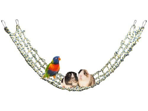 Buntes Vogel-Seilnetz, Haustier-Hängematte, Leiterbrücke, Kleintierspielzeug, Käfig-Dekor-Zubehör für Ratten, Hamster, Vögel, Frettchen von Dnoifne