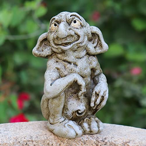 Dnoifne Wasserspeier-Skulptur, Gothic-Skulptur, Troll-Harzhandwerk, Wasserspeier-Harzhandwerk, Heimdekoration, Ornamente, Outdoor-Gartenornamente, 13,3 cm von Dnoifne