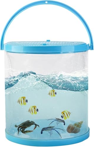 Dnoifne Klappbares Mini-Aquarium – Tragbarer Behälter für Fische & Kleintiere | Leichter Transportbehälter für Strand, See oder Pool - 25 cm von Dnoifne