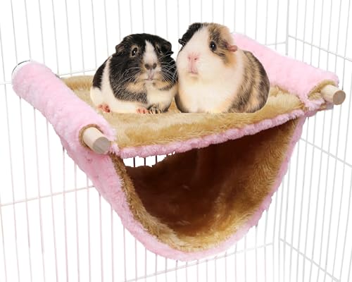 Fleece-Winter-Ratten-Hängematte, doppellagig, hängendes Vogelnest, Bettzelt mit warmem Fleece, Vogelkäfig-Ständer, Sitzstange, Versteck Höhle, Bett, Zubehör für Ratte, Meerschweinchen, Chinchilla von Dnoifne