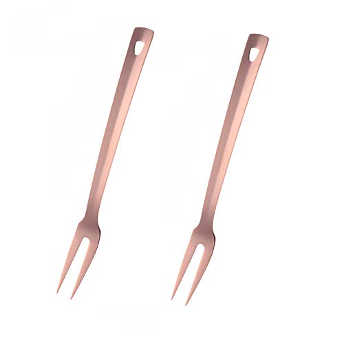 Do Buy Roségold Fleischgabel aus Edelstahl Lange Vorlegegabel Länge 31 cm Meat Forks Aufschnittgabel Serviergabel Set 2 teiliges Küchenutensilien von Do Buy