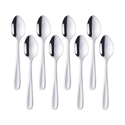 SBOMHS Espressolöffel Kleine 14CM Kaffeelöffel set Silber Teelöffel, 18/10 Edelstahl Spülmaschinenfest 8 stück Teaspoons Mini Kinder Löffel für Dessert Café Mokkalöffel von Do Buy