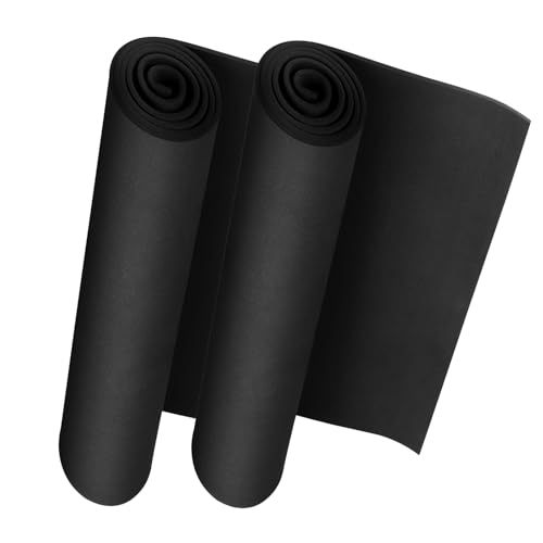 Do²ping 2-Rollen Schwarz Eva Foam 4mm, EVA Schaumstoff für Cosplay, 35.5x150cm mit hoher Dichte 86kg/m3 Eva Schaumstoffplatte für Kunsthandwerk Kostüm DIY Projekt (2PCS 4mm Schwarz) von Do²ping