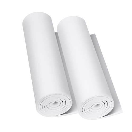 Do²ping 2-Rollen Weiß Eva Foam 4mm, EVA Schaumstoff für Cosplay, 35.5x150cm mit hoher Dichte 86kg/m3 Eva Schaumstoffplatte für Kunsthandwerk Kostüm DIY Projekt (2PCS 4mm Weiß) von Do²ping