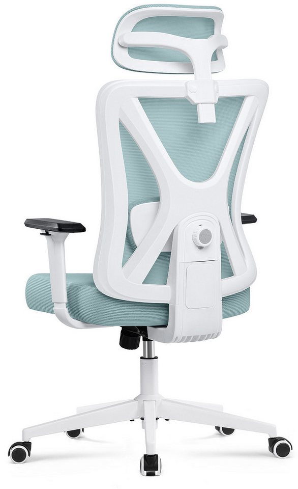 DoChair Bürostuhl Ergonomischer mit Verstellbarer Kopfstütze und Lendenwirbelstütze (Schreibtischstuhl mit 3D Armlehne), Bürostuhl 150 kg von DoChair