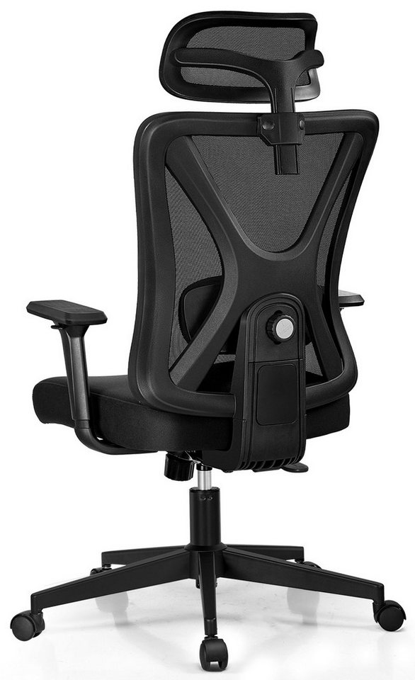 DoChair Bürostuhl Ergonomischer mit Verstellbarer Kopfstütze und Lendenwirbelstütze (Schreibtischstuhl mit 3D Armlehne), Bürostuhl 150 kg von DoChair